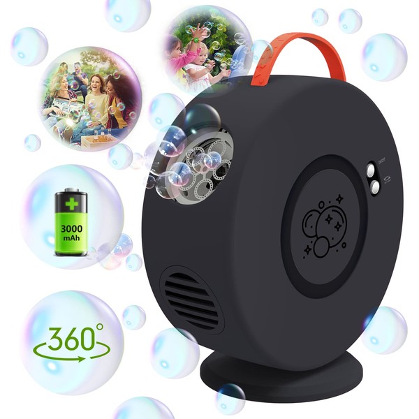 Bubble Machine Automatic Bubble Toy Rechargeable Rotatable 90°/360°500ml Bubble Blower