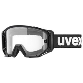 uvex Athletic Bike – Bike Goggle for Men and Women – Enlarged, Anti-Fog Field of Vision – Black / Clear – One Size