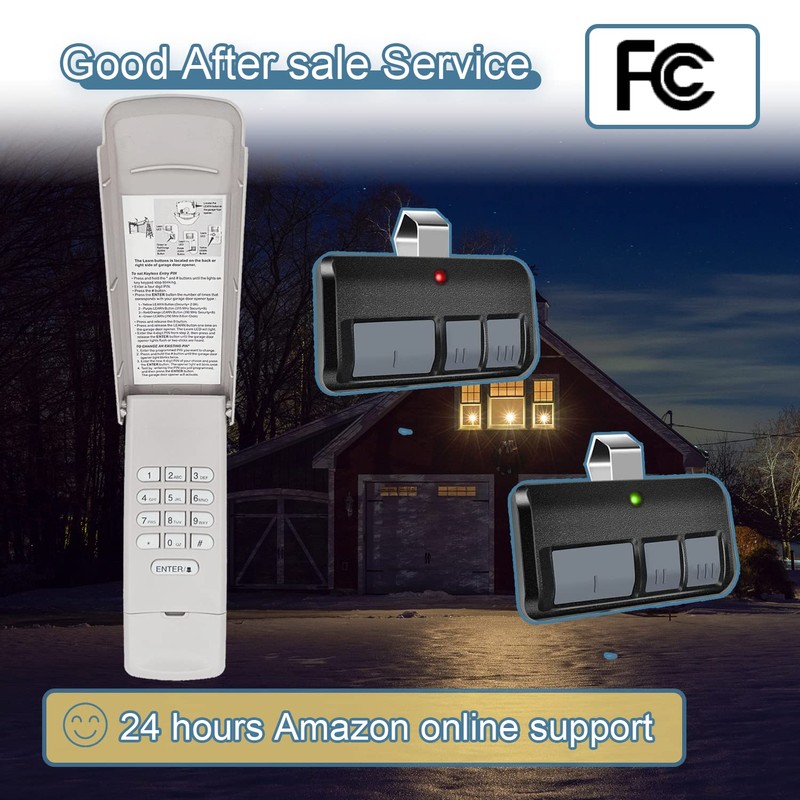 877MAX Keypad with 2 Pack 893MAX Remote, Fit for Liftmaster