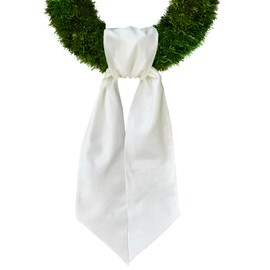 Wedding Wreath Sash for Front Door, White Burlap Sash Baby Shower Wreath Accessories for Home Birthday Decorations