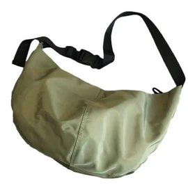 1/2 Plus Nibunoichi Plus Bag, Diagonal Hanging, One Shoulder, Shoulder Belt, Large Bag, Unisex, Unisex, Khaki