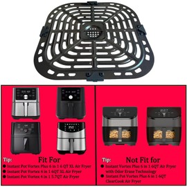 Nvkwca 6QT Air Fryer Rack for Instants Pot Vortex Plus 6QT XL Air Fryers, Premium Air Fryer Grill Crisper Plate Pan Tray Grate Shelf Grid for Instants Vortex 5.7QT 6QT Air Fryers, Dishwasher Safe