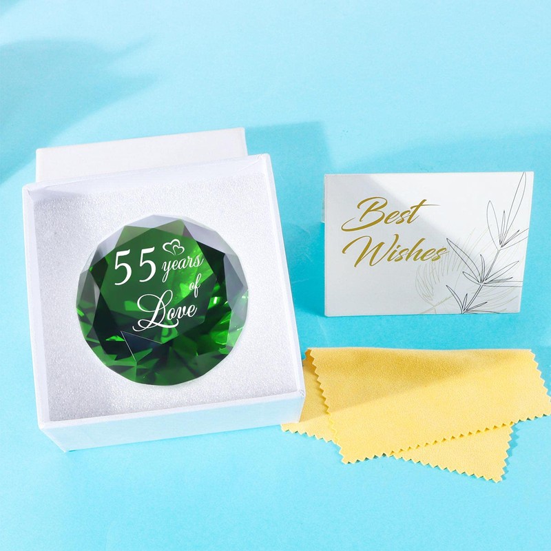 YWHL 55th Wedding Anniversary Decoration, Emerald Wedding Gifts for Parents,