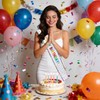It's My Birthday Sash, White Satin for Girls and Women