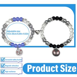 SIRLOMU Couples 2 Pieces Matching Best Friend Bracelet Spider Magnetic Couple Bracelet Valentine's Day Fashion Jewelry Gift