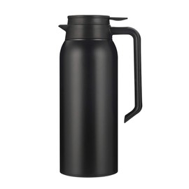51Oz Stainless Steel Thermal Coffee Thermal Carafe, Double Walled Vacuum Thermos, 12 Hour Heat Retention, 1.5L Tea, Water, and Coffee Dispenser (BLACK)
