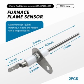 BGEHHCY Upgraded 2Pcs 025-37499-000 Gas Furnace Flame Sensor Fit for Luxaire York Gas Furnace CP9C060B12MP11, CP9C060B12MP12C, CP9C080812MP12C, CP9C080B12MP11, CP9C080B12MP12C, CP9C080C16MP12C