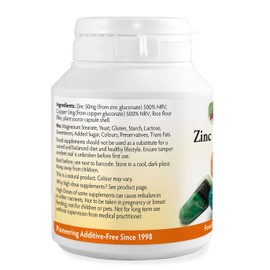 Zinc Ultra Complex 50mg 90 Capsules, Without Magnesium Stearate, Zinc contributes to The Normal Function of The Immune System & to The Maintenance of Normal Skin, Hair & Nails, Made in Wales