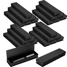 Axigundaone 20 Pcs Pen Boxes Gift Empty, Black Pen Gift Boxes with Cushion, Ballpoint Present Collection Case for Jewelry, Office Supplies, Business