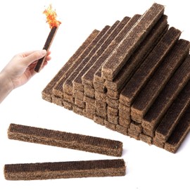 50 Pcs Natural Wood Firelighters-Sustainable Wood Fibre Fire Starters-Fire Charcoal Starter -The Perfect Firelighter for Fireplace, Grill, Charcoal Chimney, BBQ Accessories