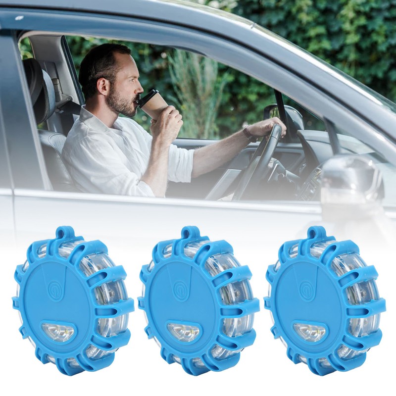 3pcs LED Road Flares Light 9 Modes Waterproof Shock Resistant