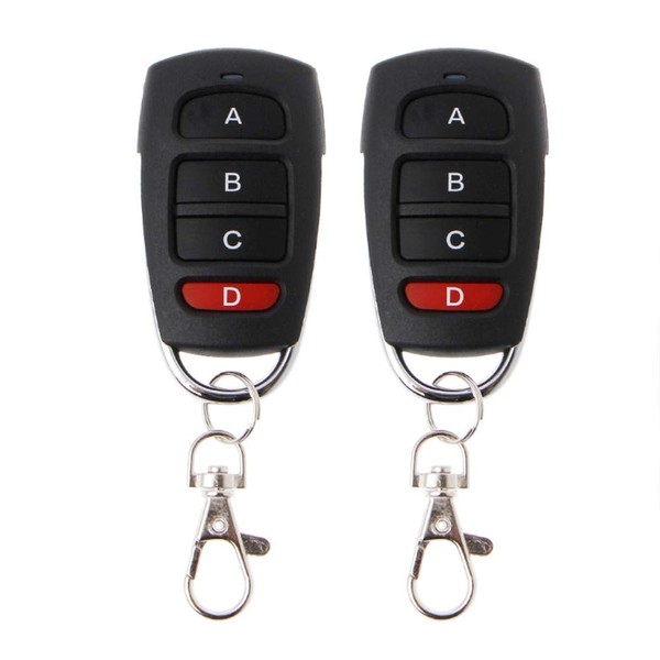 433Mhz Universal Replacement Cloning Electric Gate Garage Door Remote Control with Key Fob (Pack of 2)