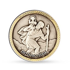 NKlaus 3 cm car badges Christopher Dio ti protegga patron saint magnetic holder 14444