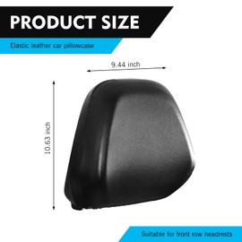 Downhill 2 PCS Car Seat Headrest Covers, Anti-Scratch Seat Rest Head Protector Covers, Stretch PU Leather Head Rest Protection Coverings, Suitable for Most Cars, Trucks, SUVs (Black #M)