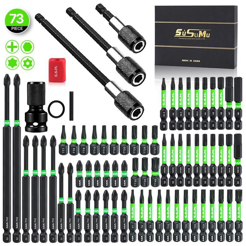 Magnetic Impact Rated Nut Driver with Screw Drill Bit Set,