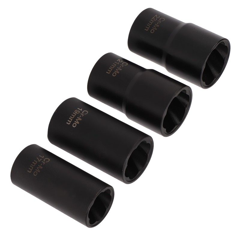 5pcs Lug Nut Extractor Tool 1/2in Drive Metric 17 19