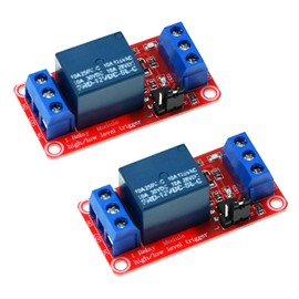 2PCS 1-Channel 12V Relay Module with Optocoupler Isolation – High/Low Level Trigger Control for Arduino, Raspberry Pi, PLC – Industrial Automation, Smart Home DIY (Supports AC/DC Loads)