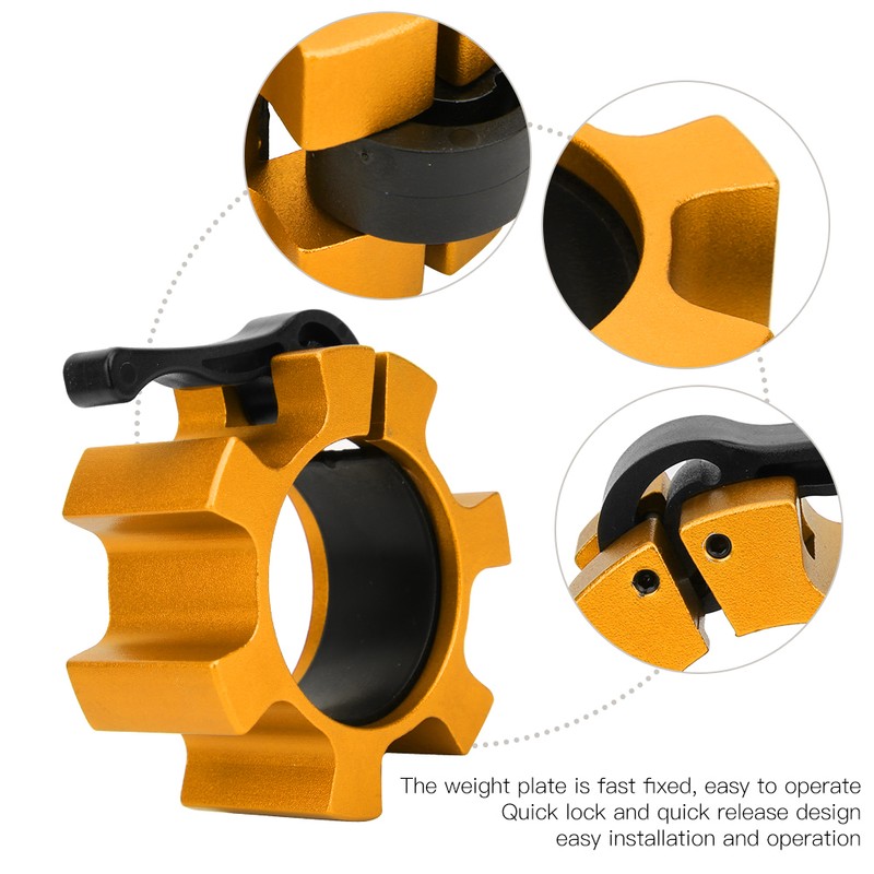 2Pcs Aluminium Alloy Safe Lock Collars Clamp Buckle Weightlifting Barbell