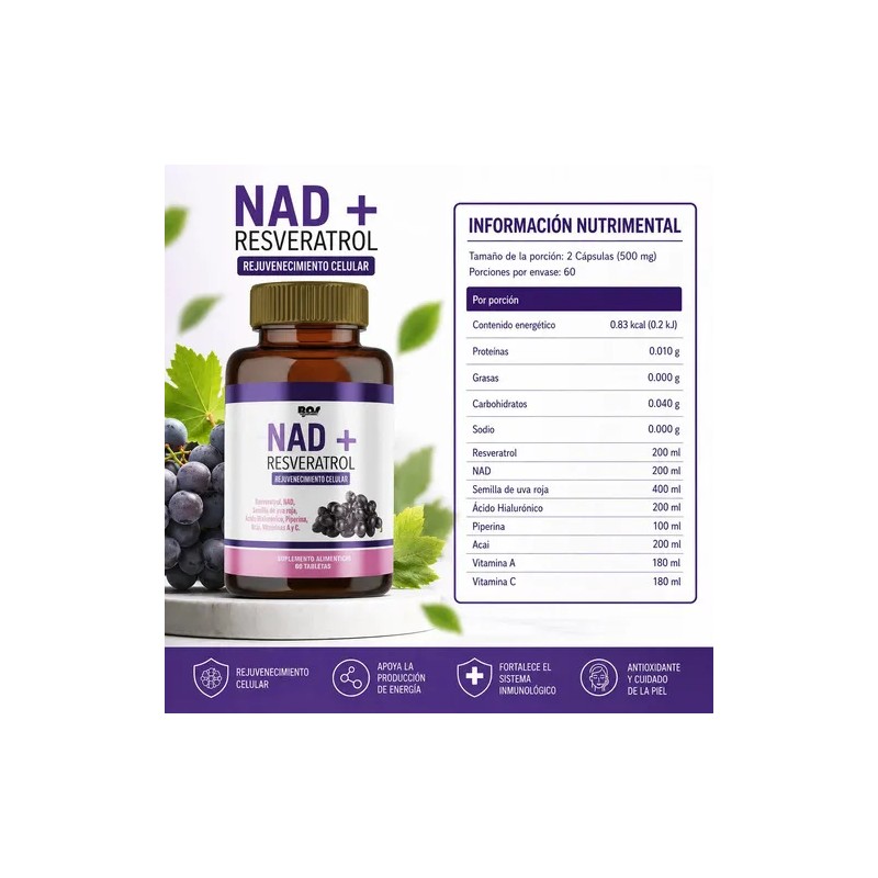 Colágeno Hidrolizado Golden Nad Resveratrol Tabs