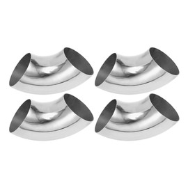 Motoforti 4pcs 90 Degree Mandrel Bend Elbow Car Exhaust Pipe Tubing Piping 3" Inch OD Thickness 1.2mm/18GA 76x185x1.2mm 304 Stainless Steel Silver Tone