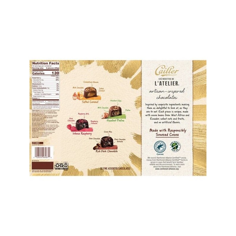 L'ATELIER Cailler L'Atelier Artisan Inspired Chocolates Gift Box, Variety Pack