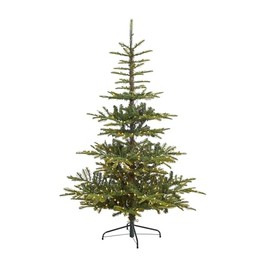Nearly Natural 6ft. Layered Washington Spruce Artificial Christmas Tree with 350 Clear LED Lights and 705 Bendable Branches