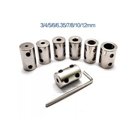 Rigid Coupling Shaft Coupling Connector 3/3.17/4/5/6/6.35/7/8/10/12 mm Hole Selection, Bore Rigid Coupling Kit Screw D14 L22 D16 D20 Stainless Steel 3D Printer Motor Accessories (5 x 6)