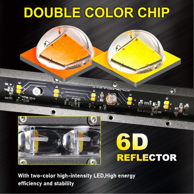COLIGHT Slim 50"inch LED Light Bar Strobe Amber White Spot