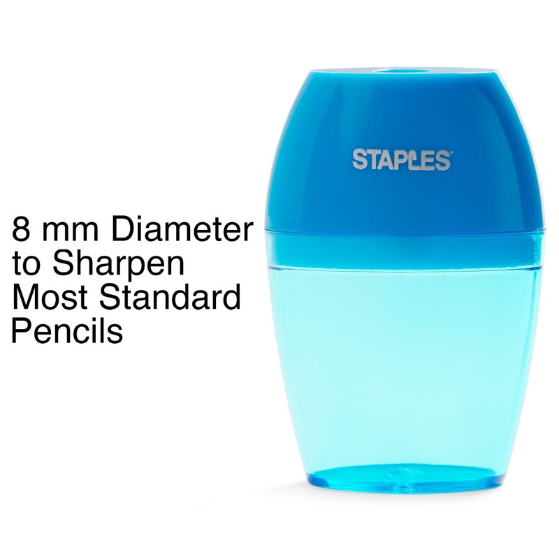 Staples Manual Pencil Sharpener, Single Hole, Assorted Colors – Compact