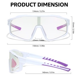 TJUTR Photochromic Cycling Glasses for Men Women Youth - TR90 Frame Sports Sunglasses - Wide Angle Anti Glare Running Baseball Fishing Driving Motorcycle MTB Riding UV400 Protection