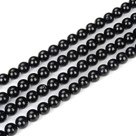 1 Strand Adabele Natural Black Tourmaline Healing Gemstone 8mm Round Loose Stone Beads (44-47pcs) for Jewelry Craft Making GE12-8
