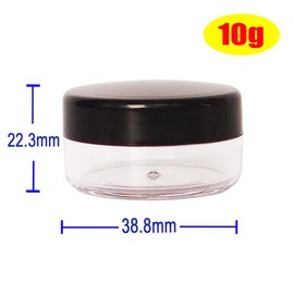 Wopanxye 30pack 10ml Travel Plastic Makeup Jar with Lid, 10g Small Empty Refillable Cosmetic Container, 10 gram Tiny Pot for Face Cream Lip Gloss Balm Scrub DIY Nail Body Butter Sugar Ointment Powder