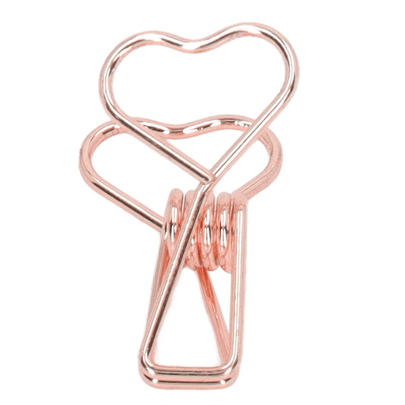 100 Pcs Binder Clips Hollow Heart Shape Strong Clamping Force
