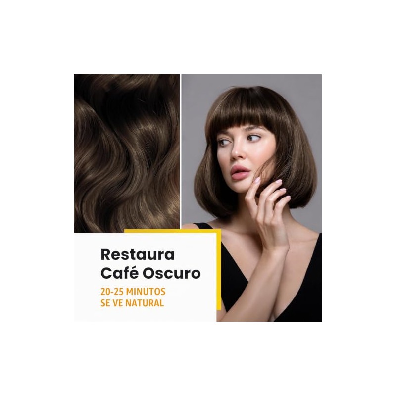 Kingming Champú Teñir Cabello Castaño Oscuro Cubrir Canas Ingredientes Base