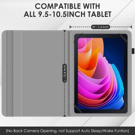 KATUMO Universal Case for All 10 inch Tablet, Folio Leather Case Compatible with Doogee U9/ U10 / Whitedeer/Hakaug/HotLight/Ainmel/BYYBUO/ByxsbTablet 10 inch, Portable Cover with PenHolder