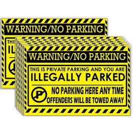 No Parking Violation Stickers Notice,Large Size 5" X 8" llegal Parking Warnings and Towing Tags for Illegally Parked Vehicles in Your Lot (Yellow，50-Pack)