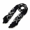 TrendsBlue Premium 2-Layer Viscose Plaid Scarf, Black