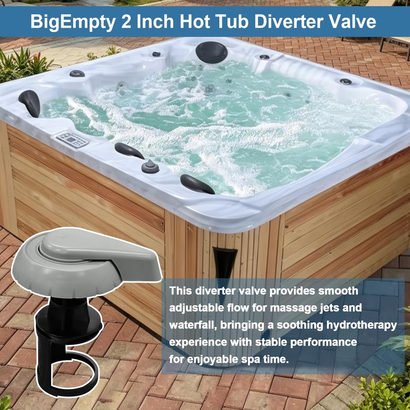 2" Hot Tub Diverter Valve Kit Stem with Cap Handle