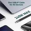 KETSOOBI Short USB C Cable with Keychain Total 4-Packs, (5inch)