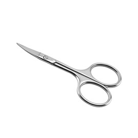 Healeved 4pcs Colorful Stainless Steel Beard Scissors for Men Curved Nose Hair Trimming Shears for Home Grooming and Barber Shops Random Colors