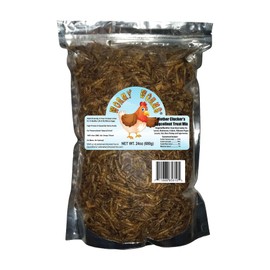 Wormy Worms Mother Clucker's Eggcellent Treat Mix for Chickens w/Dried Mealworms Crickets Silkworm Pupae Locusts Superworms River Shrimp (1.5 LB)
