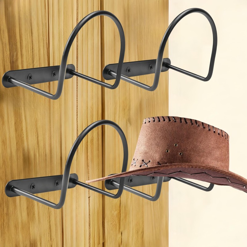 NBBENG Cowboy Hat Rack for Wall 4 Pack, Cowboy Hat