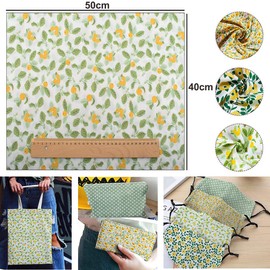 Cotton Craft Fabric Bundles Patchwork,Fabric Fat Quarters Bundle 7PCS 50 x 40cm Fat Squares Sewing Patchwork Different Pattern Cloths DIY Scrapbooking Artcraft (Green-Flower-50 * 40)
