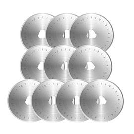iwobi 10 Pcs Rotary Cutter Blades, 45mm Rotary Cutting Disc for Rotary Tool Cutting Wheels All Rotary Cutter for Sewing Arts Crafts