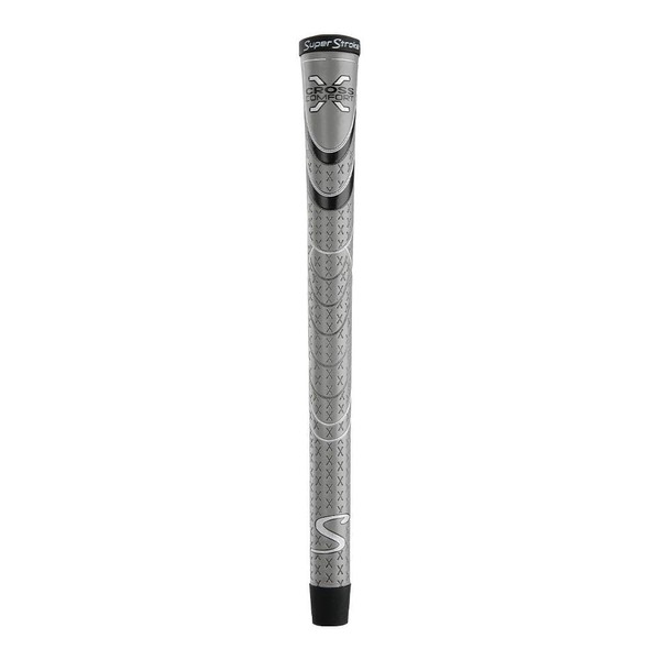 SuperStroke Cross Comfort Golf Club Grip, Gray/Black (Standard) | Soft & Tacky Polyurethane That Boosts Traction | X-Style Surface & Non-Slip | Swing Faster & Square The Clubface More Naturally
