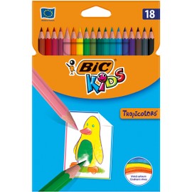 BIC Kids Tropicolors Set 3 Packs of 18 Colouring Pencils 2 12 Colours