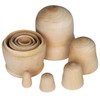 TRIXES Unpainted Russian Dolls Nesting Eggs x5 Layer Wooden DIY