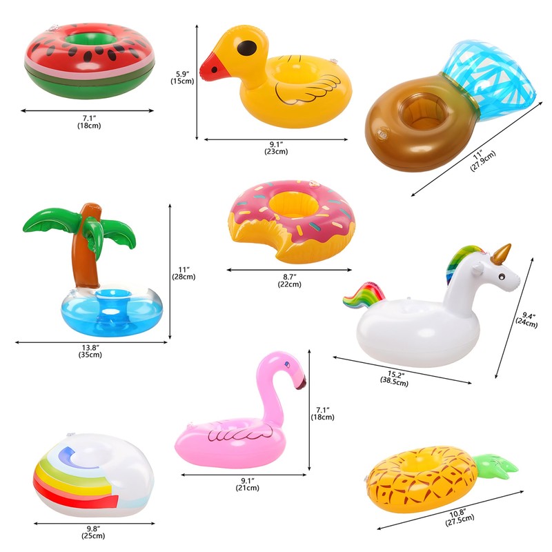 9 Pcs Pool Floaties Swim Accessories Set for Girl Dolls,
