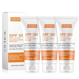 Sun Cream 100 Protection Factor Sunscreen SPF 100 Pack of 3 | Moisturising sun protection cream, waterproof, non-greasy, strong UVA-UVB protection, for all skin types