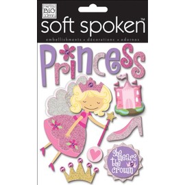 Me & My Big Ideas Soft Spoken Themed Embellishments-Princess - Wand & Crown